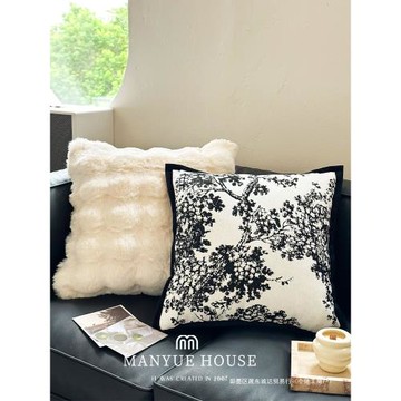 法式抱枕客廳毛絨ins風現代高級靠枕靠背枕套輕奢靠墊簡約抱枕