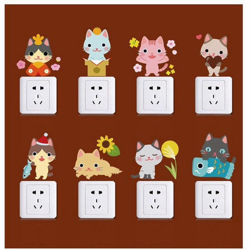ウォールステッカー スイッチステッカー コンセント 壁スイッチ 壁シール 壁紙 キャット 子猫 猫 ネコ スイッチ スイッチシール かわいい インテリ 通販 Lineポイント最大0 5 Get Lineショッピング