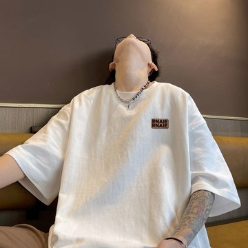 ⚡100%純棉 T恤 短袖 青年 五分袖 重磅 潮牌衣服 大尺碼上衣 上衣 簡約短T 情侶裝 男生衣服 短袖t恤
