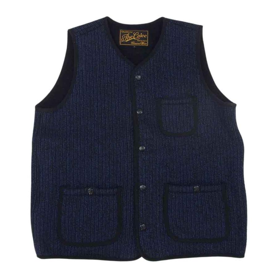 CALEE キャリー BEACH CLOTH VEST ビーチクロス ベスト ネイビー系 L【中古】 | LINEブランドカタログ