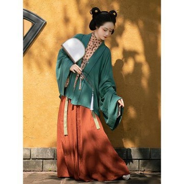 汀蘭頌原創漢服【椒花頌聲】魏晉風棉麻褶衣曲領八破裙日常秋冬