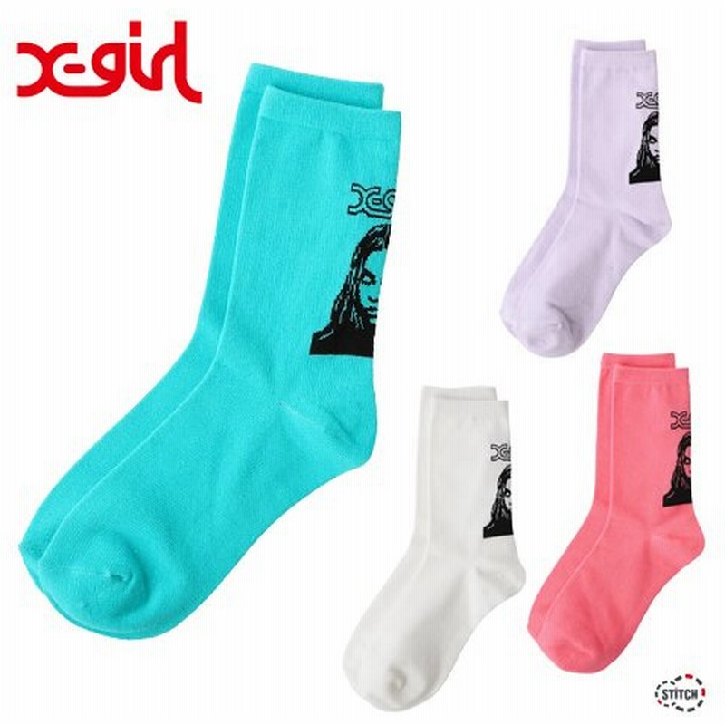 X Girl 靴下 Face Color Socks エックスガール フェイスカラーソックス ロゴ ソックス レディース Xgirl正規販売店 通販 Lineポイント最大get Lineショッピング