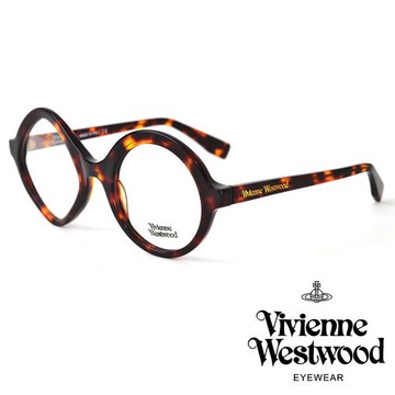 【Vivienne Westwood】經典設計不規則粗框造形光學眼鏡(琥珀色 VW966V06)
