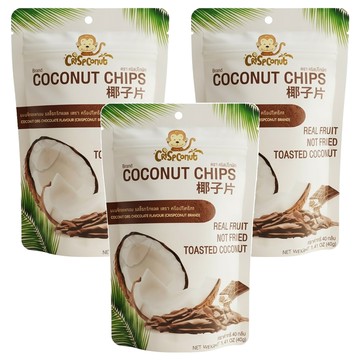 Crispconut 椰子脆片 巧克力口味  40g  3包