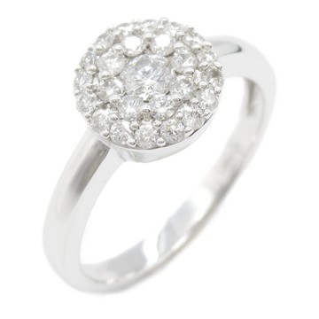 【二手名牌BRAND OFF】JEWELRY 無品牌珠寶 18白K金 鑽石戒指 #12.5