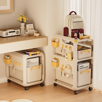 書包架 書包置物架 收納架 推車收納 移動收納架 辦公室置物架KAMAN書包置物架可移動小推車書本收納架神器家用放書桌下