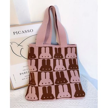 森系大容量包包女2025新款時尚復古網紅風洋氣針織手提單肩托特包