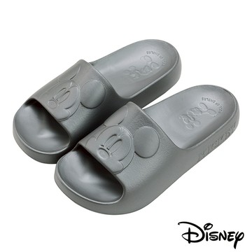 【迪士尼女鞋】迪士尼浮雕軟Q防水厚底拖鞋-銀