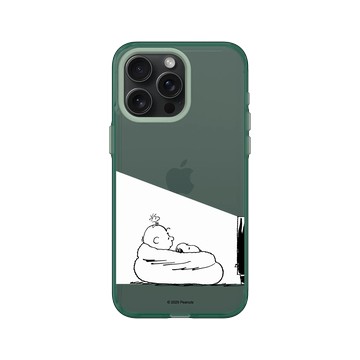 iPhone 15 Pro Max Clear 憂墨綠 - 史努比 Snoopy - Snoopy&Charlie Brown追劇時間