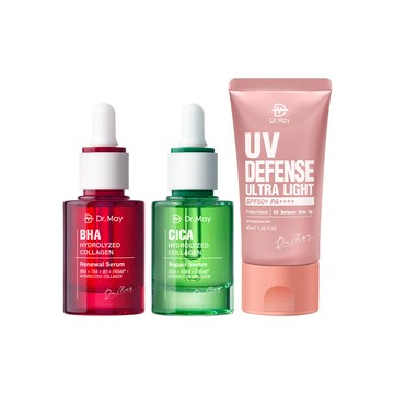 【Dr. May】美博士紅膠原色修煥膚精華(30ml)紅外泌膠原精華+積雪草保濕修護精華(30ml)綠外泌修護精華+贈清爽/潤色防曬乳(40ml)任選1