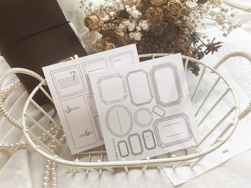 油畫棒紋理標籤組合便條紙