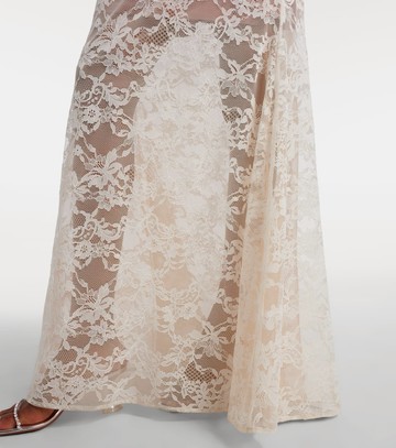 Self-Portrait Floral-appliqué lace gown