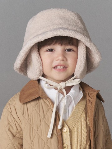 Detachable Boucl Fur Ear Flap Kids Bucket Hat (6 colors)