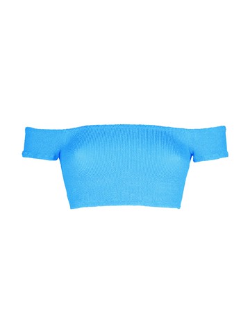MC2 Saint Barth Woman Crinkle Wide Shoulder Strap Top Swimsuit