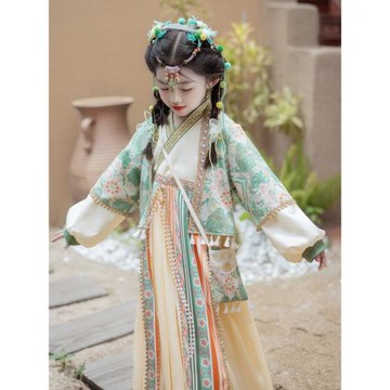 漢服女童春秋款西域公主連衣裙少數民族風兒童異域風情服裝唐裝套