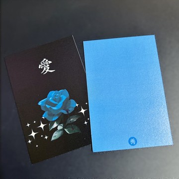 迷你藍玫瑰 - 明信片 (SooK) 復古女孩 deco 插畫 歌德放克