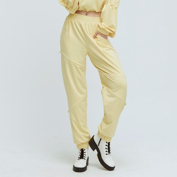 Cozee-抗菌率性抽繩束口褲(女)-(檸檬派黃/瀝青綠)-S-L