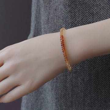 現貨特惠 - 漸層黃水晶切面車輪珠 14Kgf 包金手鍊 秋冬復古色系