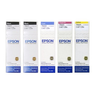 滿額現折220★EPSON T6641*2/ T6642/T6643/T6644原廠墨水(5瓶一組) 2黑+3彩  L355/L120/L121/L455/L365/L555/L350/L360/L1300/L565/L220/L550/L300/L310/L380/L385/L605/L1455