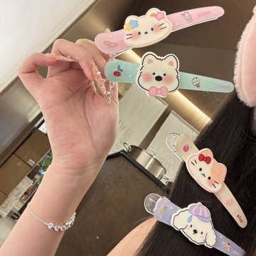🥇隔日達出💎萌趣卡通貓咪小狗大號髮夾甜美可愛亞克力鴨嘴夾無痕夾一字夾