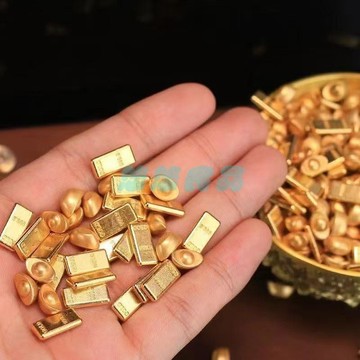 ✅店家嚴選 ⑦天鑒賞✅實心迷你金條仿真元寶店鋪櫥窗裝飾品喬遷禮物工藝品擺攤爆款
