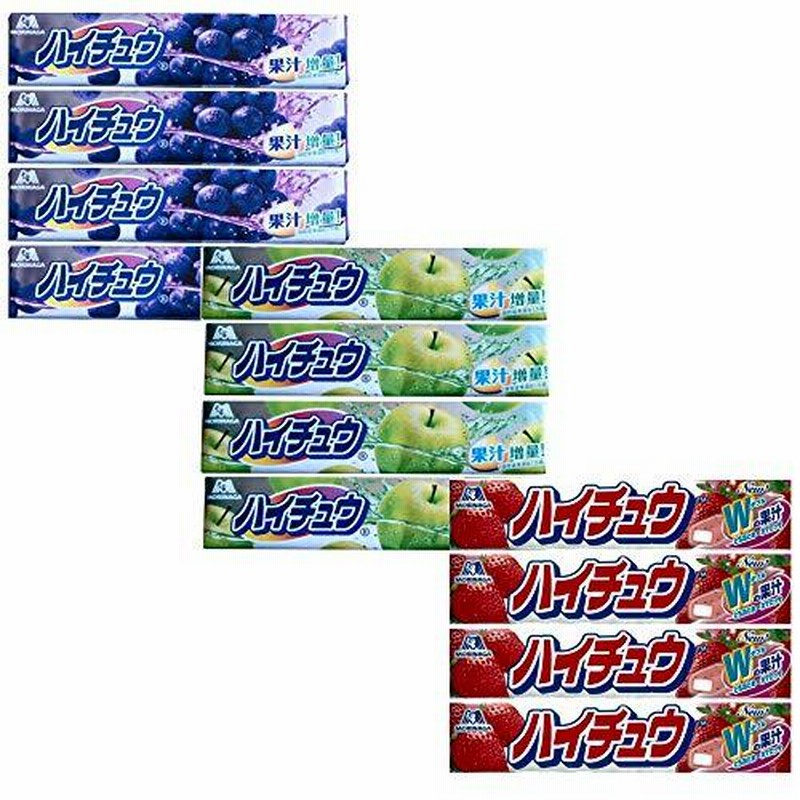 ハイチュウ ストロベリー ×4本 グレープ ×4本 グリーンアップル ハイチュウ ストロベリー ×4本 グレープ ×4本 グリーンアップル