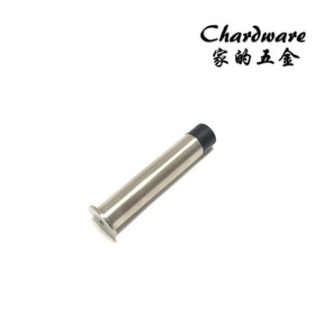 【家的五金】一字型橡膠門檔（單孔）304不鏽鋼.霧黑 85mm(門止.白鐵.不銹鋼.消音門檔.靜音.門頂.門碰.橡膠門擋)
