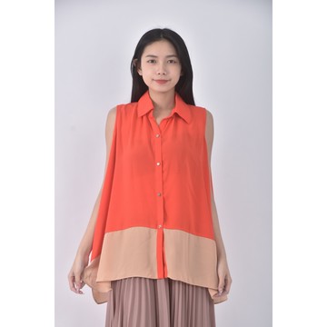 (L) moma質感無袖紅色上衣二手衣