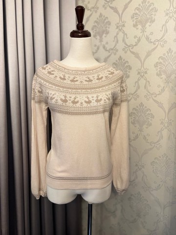 可愛鴨鴨長袖古著針織上衣