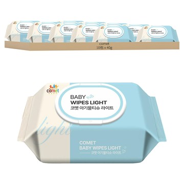 comet Baby Wipes Light 寶寶濕紙巾 掀蓋式  100張  10包  40g