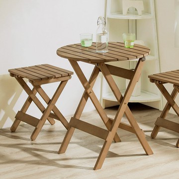 北歐小茶邊幾電視櫃圓形桌椅簡約陽臺折疊實木飄窗床頭桌組合輕奢