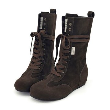 Robinlo 繞影絨韻經典德訓復古綁帶靴休閒靴 LIME 煙燻可可