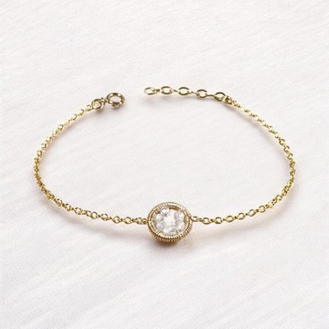 Halo【6月誕生石】月亮石手鏈 / 14KGF / 天然石