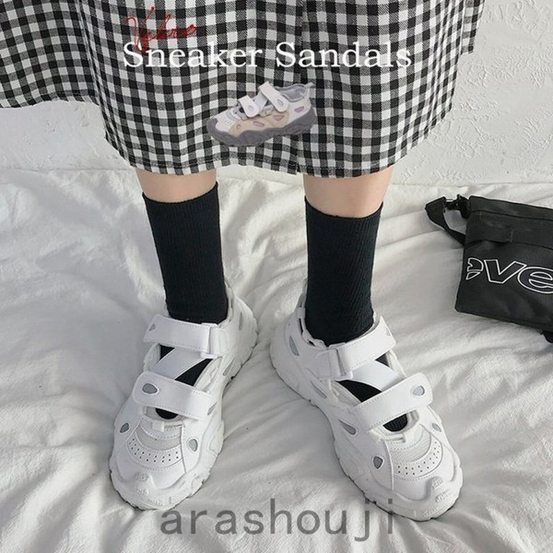 スポーツサンダル スニーカー風サンダル ダッドスニーカー ベルクロ ファッション サンダル レディースシューズ 厚底 メッシュ 22ss 夏 新作アイテム 通販 Lineポイント最大0 5 Get Lineショッピング