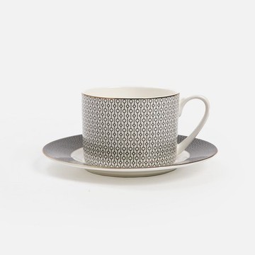 克萊歐骨瓷杯盤組200mL 克洛伊黑白