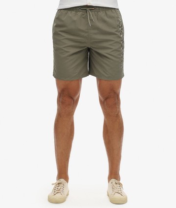 Superdry Men's Men's Premium Embroidered 17-inch Swim Shorts Khaki / Light Khaki Green - Size: M