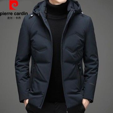 皮爾卡丹男裝冬季新款中年男士輕薄羽絨服外套加厚短款爸爸鴨絨服