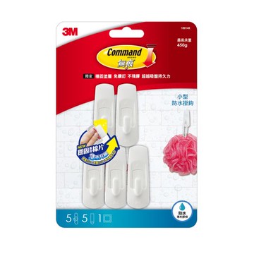 3M 無痕防水小型掛鉤超值包 5入