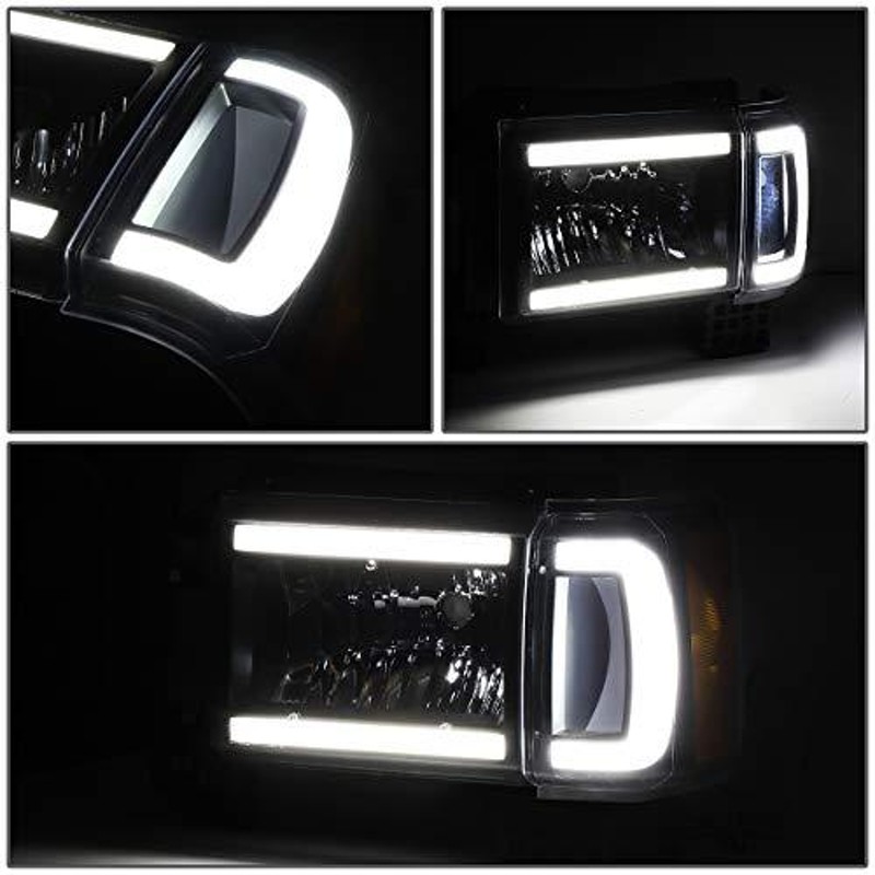 DNA MOTORING ブラック/アンバー HL-LB-F15087-BK-AM ペア LED DRL