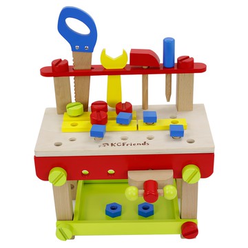 KCFriends 工具台  模擬工具台 豐富配件 親子互動首選 訓練手眼協調 適合小手控制肌力練習  1組  Multicolor