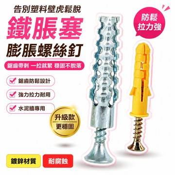 8h隔日達🔥在臺有貨🔥鐵脹塞膨脹管 膨脹螺絲釘 替代塑料膨脹管 鋸齒帶刺水泥墻壁虎釘膨脹螺絲套 镀锌材質 螺絲