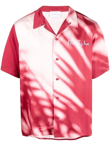 BLUE SKY INN - logo-embroidered shadow-print shirt - men - Viscose - L - White