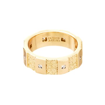 [B&R設計款] 潮構邊界戒指 / 金色 / 3 size / Tidal Geometry Border Ring