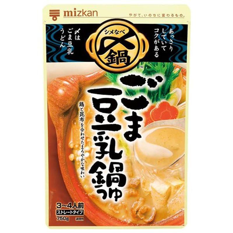 ミツカン 〆まで美味しい ごま豆乳鍋つゆ ストレート 750g×12袋入×(2ケース)