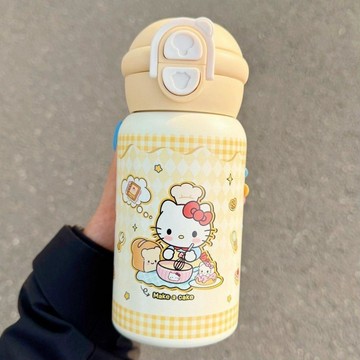 【臺灣-出貨】新款高顏值女生可愛保溫杯316不鏽鋼雙飲學生卡通便攜大容量水杯LSPQJ