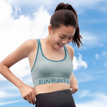 [RUN]奈納鍺3D無縫緩震無鋼圈運動內衣-新生藍