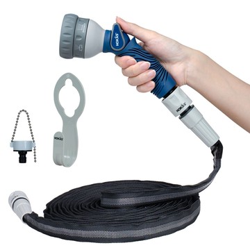 HOKAS 7.5米專業防凹折水管搭配多功能六段式調節水槍套組 S424-1