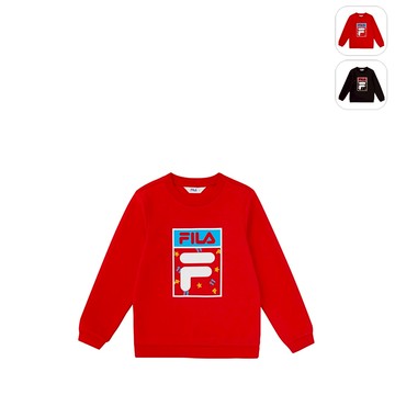 【FILA】KIDS 孩童款 長袖圓領T恤-紅 1TEX-8401-RD