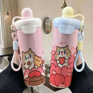 ❤️限時優惠❤️月薪喵水杯保溫杯 月薪喵創意保溫杯杯子 大容量316不鏽鋼水杯咖啡杯保冷學生水杯辦公水杯咖啡杯喝水杯