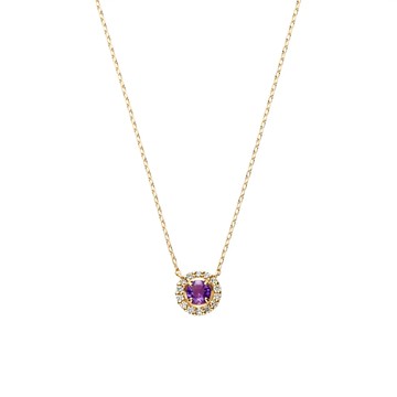 紫水晶環鑽項鍊